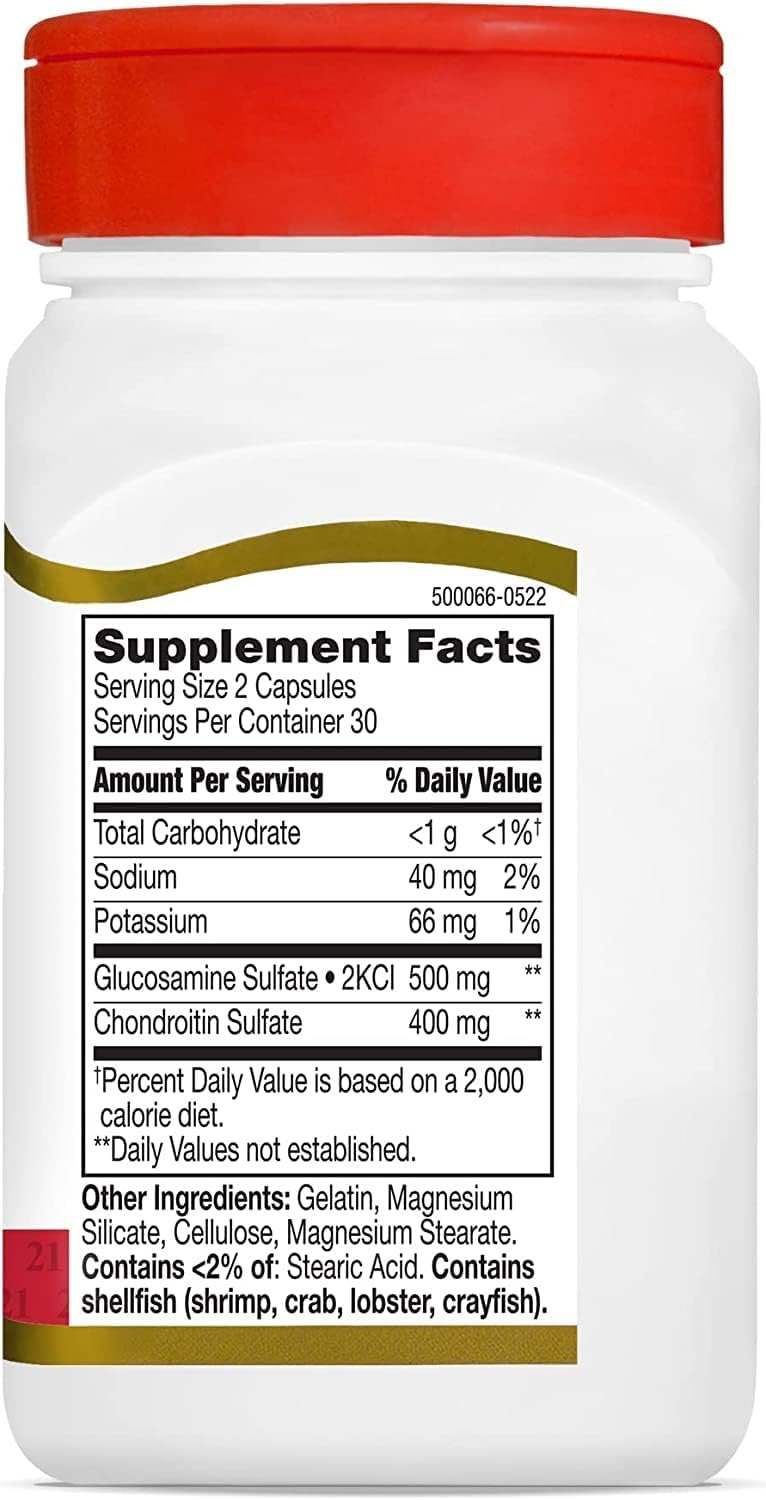 21st Century Glucosamine Chondroitin 250/200mg - Original Strength, 60 Count - Image 4