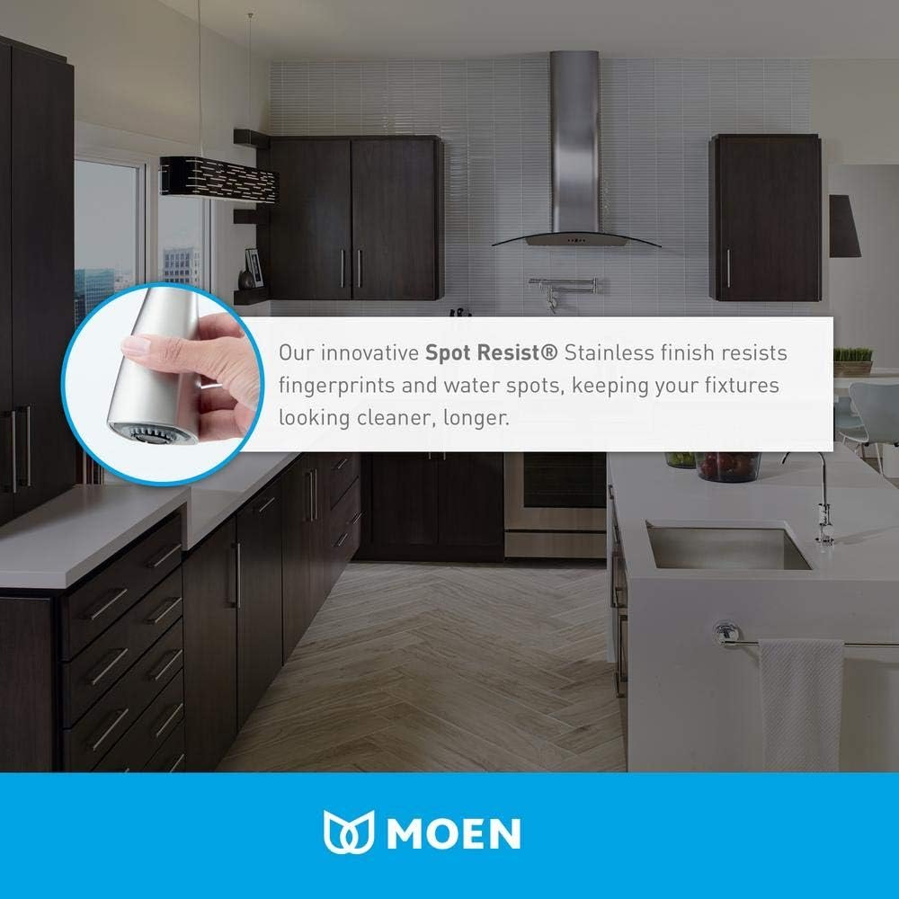 MOEN Noell Single-Handle Standard Kitchen Faucet with Side Sprayer in Spot Resist Stainless - Image 10