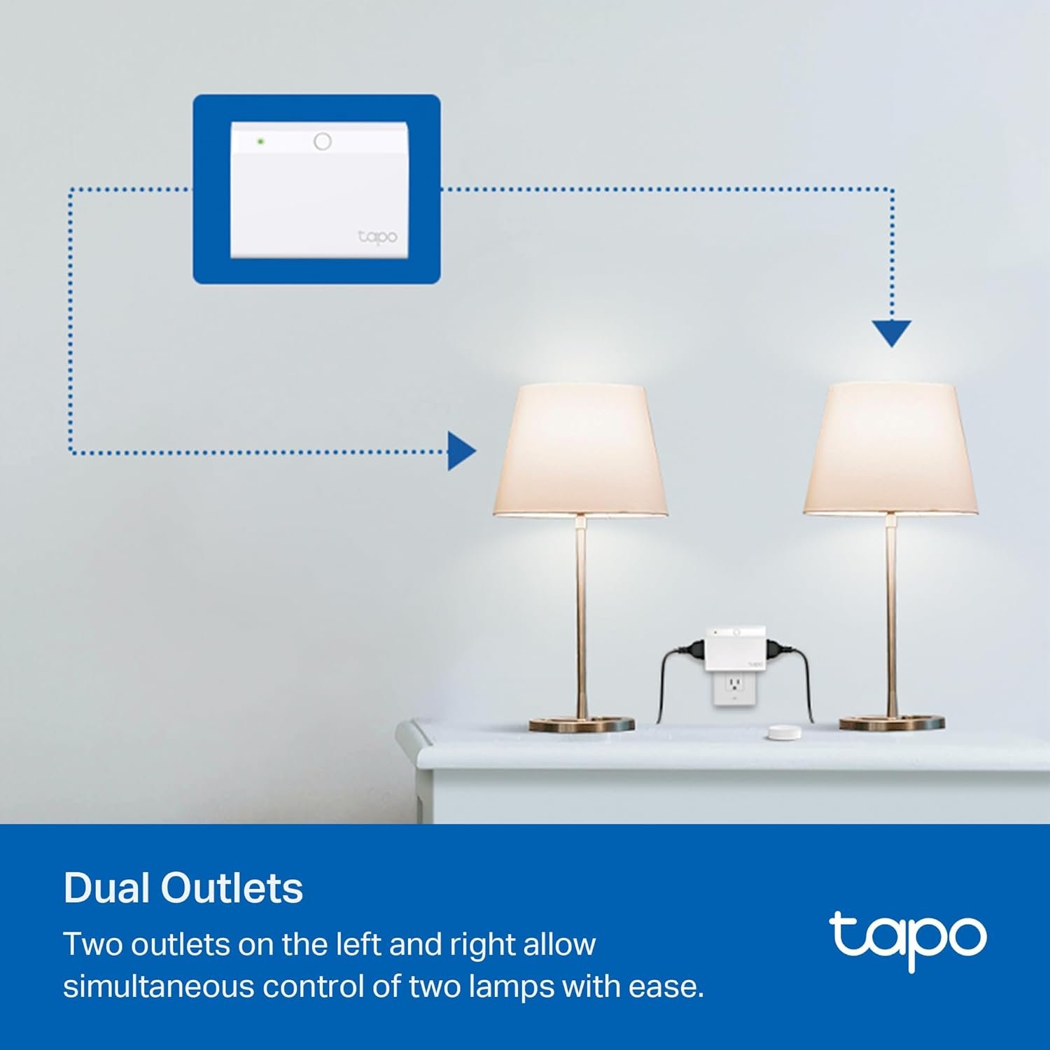 TP-Link Tapo Smart Dimmer Plug KIT, Matter Compatible, Wireless Dimmer Button, Dual Outlets, Max Power 300W, Works w/Apple Home, Alexa & Google Home, ETL Certified, 2.4G Wi-Fi, White (Tapo P135 KIT) - Image 10