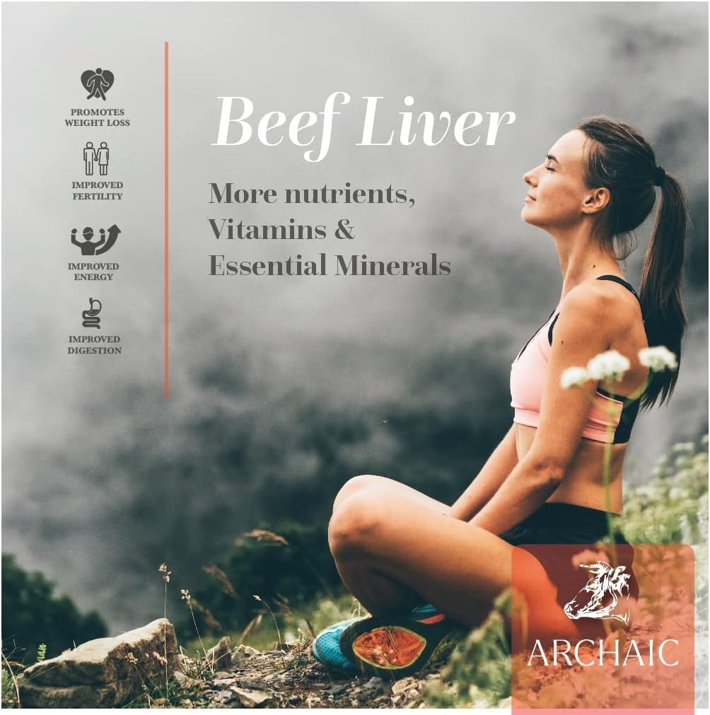 ARCHAIC Grass Fed Beef Liver Capsules - 180 Capsules, Non-GMO Liver Vitamin & Organ Supplement, Supports Energy, Cleansing, Digestion, Immunity - Premium Quality, Freeze Dried Beef Organ Supplement - Image 6