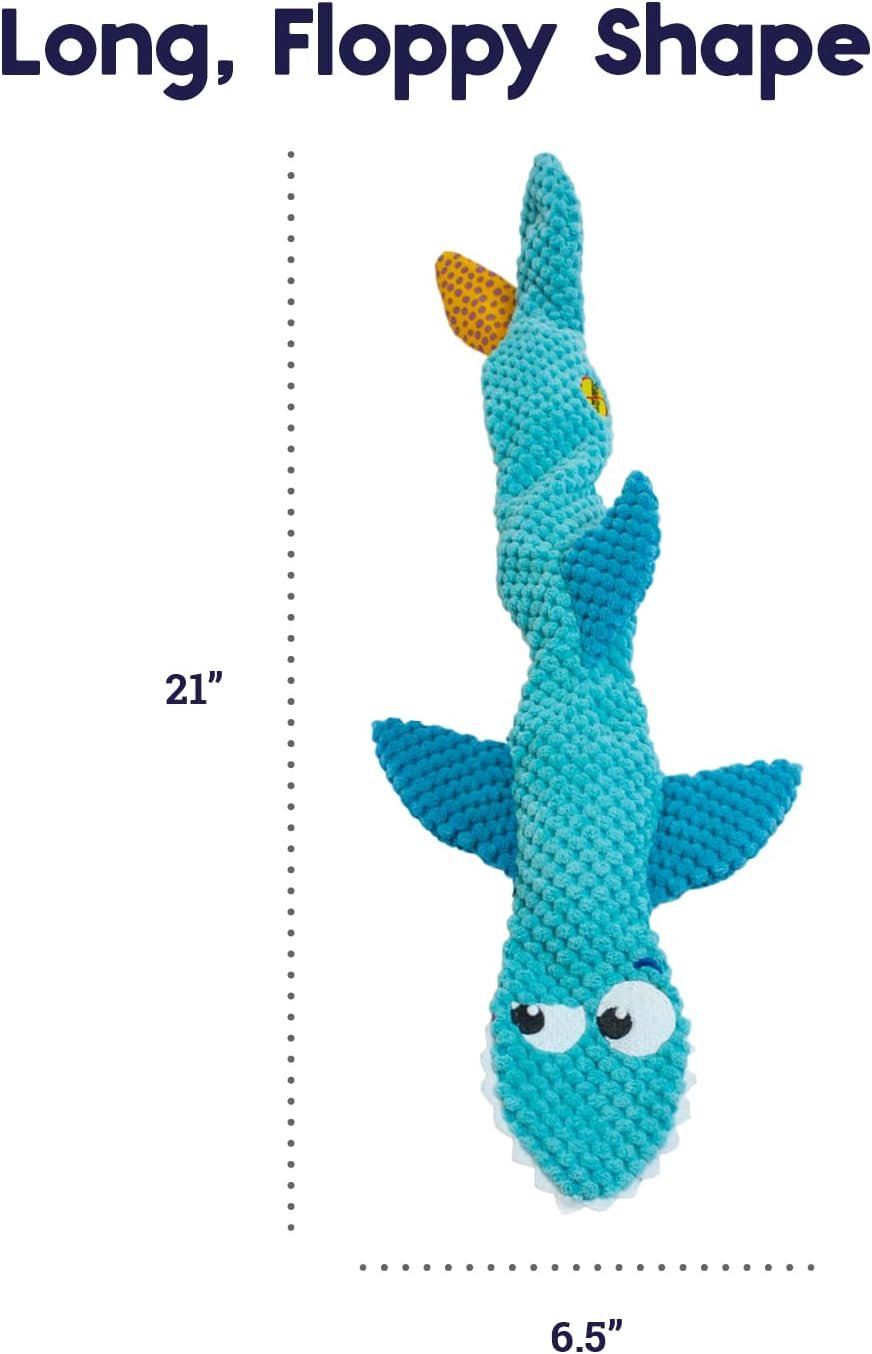 Petstages Stuffing-Free Floppy Shark Plush Dog Toy, Large - Image 8