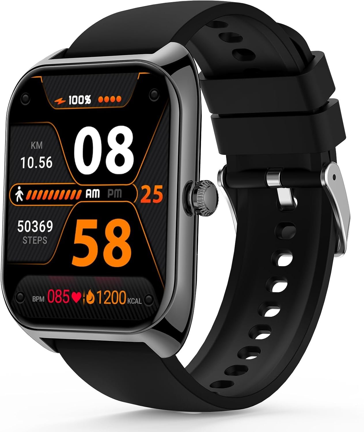 Smart Watch(Answer/Make Call), 2.02" Smartwatch with Blood Oxygen Heart Rate Sleep Monitor, IP68 Waterproof Fitness Tracker 100+ Sports Modes Compatible with iOS Android for Men Women - Image 2