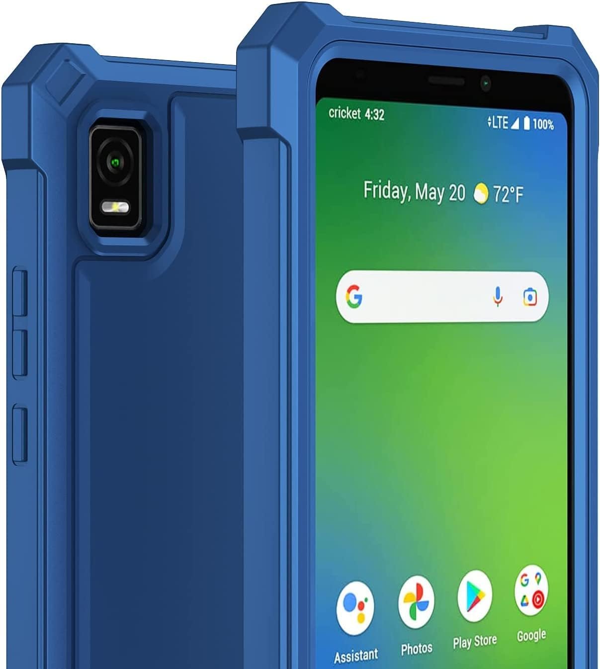 for ATT Calypso 3 case, with Tempered Glass Screen Protector 360 Full-Body Soft TPU Bumper Shockproof Silicone Protective Phone Cover Case for AT&T Calypso 3 (U328AA) (Blue) - Image 6