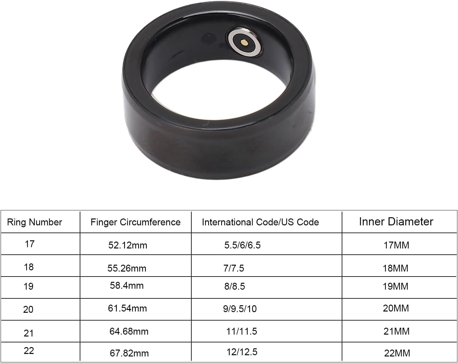 Smart Ring, Waterproof Ceramic Ring, Universal Wearable BT Connection Health for Mobile Phone, Sports Ring with Heart Rate Monitor, Sleep Monitor, Temperature, Oxygen (Black No. - Image 6