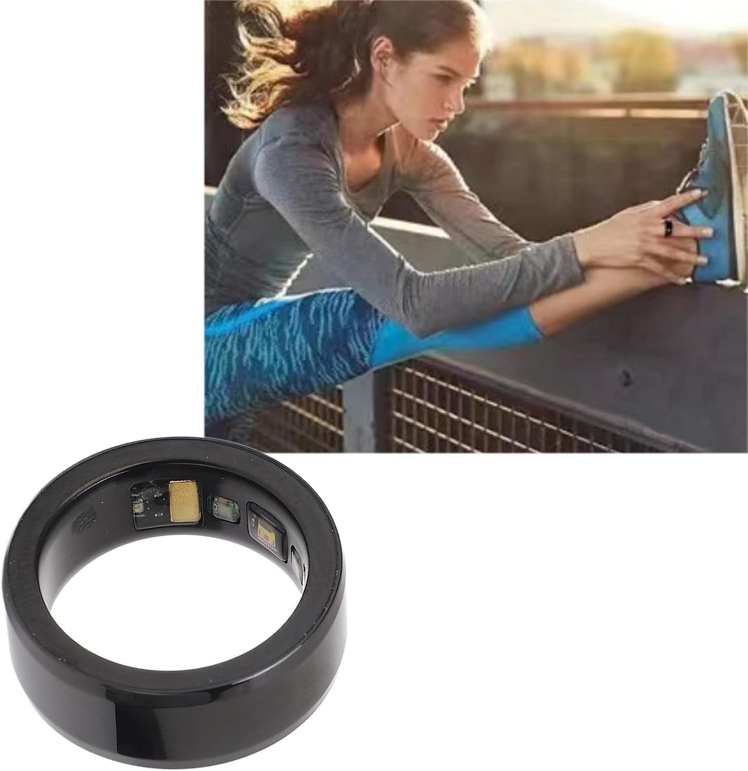 Smart Ring, Waterproof Ceramic Ring, Universal Wearable BT Connection Health for Mobile Phone, Sports Ring with Heart Rate Monitor, Sleep Monitor, Temperature, Oxygen (Black No. - Image 4