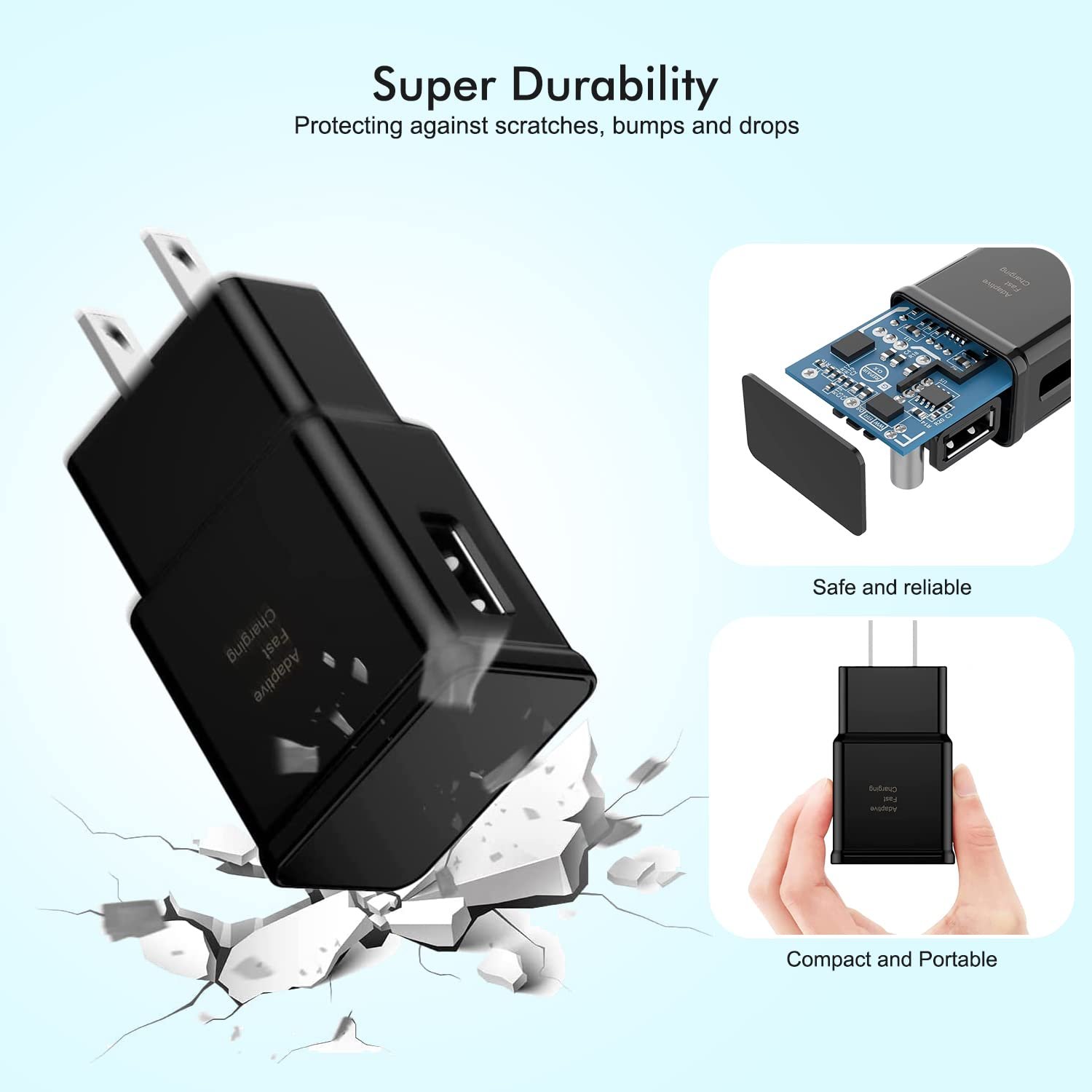 2 in 1 Samsung Watch Charger 6.6FT/2M Galaxy Watch Charger Cable with 18W USB A Fast Charger Power Adapter Plug for Samsung Galaxy Watch Ultra/7/FE/6/5/4,Galaxy S24/S23/S22,Fold 6/5,Flip 6/5,Buds,Tab - Image 7