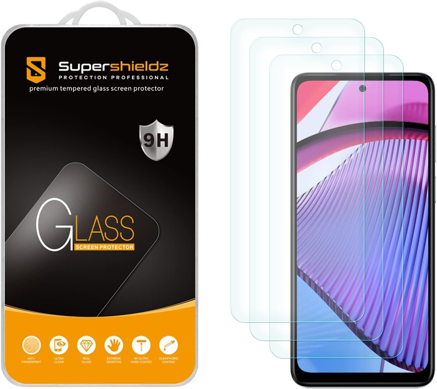 Supershieldz (3 Pack) Designed for Motorola Moto G 5G (2023) Tempered Glass Screen Protector, Anti Scratch, Bubble Free - Image 2
