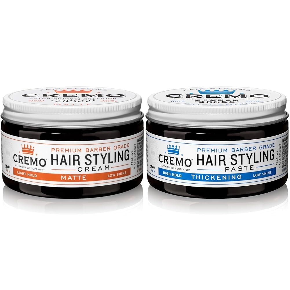 Cremo 4 Oz Barber Grade Hair Styling Matte Cream & Thickening Paste Bundle - Image 2