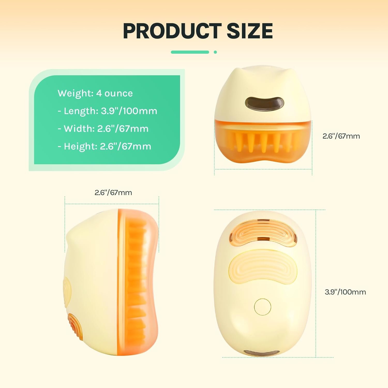 Cat Steam Brush for Easy Grooming – Dual-Head Petting & Shedding Tool with Spray Feature | Skin-Friendly & Massage Function | The Stylish Shedding Solution for Cat Lovers - Image 3