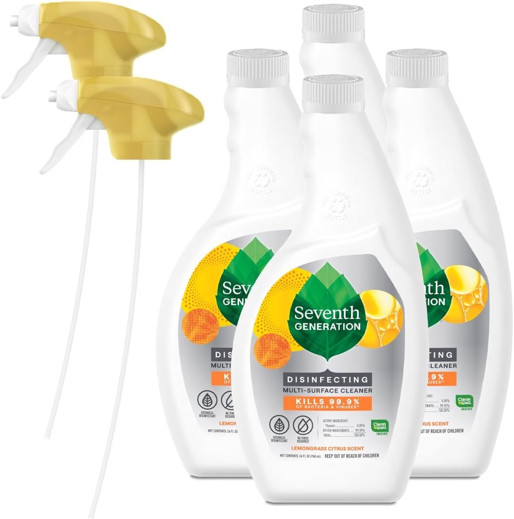 Seventh Generation Lemongrass Citrus Disinfecting Multi-Surface Cleaner - 26 Oz, Pack of 4 - Image 2