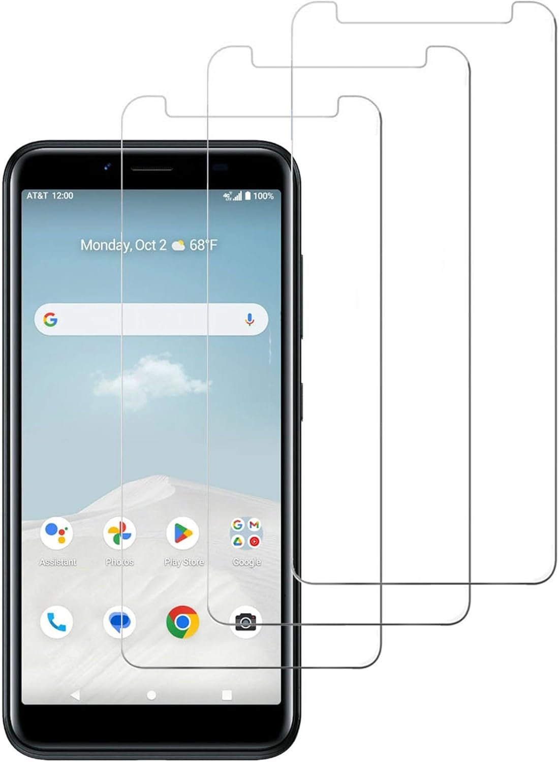 3 Pack for ATT Vista Screen Protector,Case Friendly, Scratch Resistant Bubble Free Anti-Fingerprints HD Clear,Tempered Glass Film for AT&T Vista - Image 2