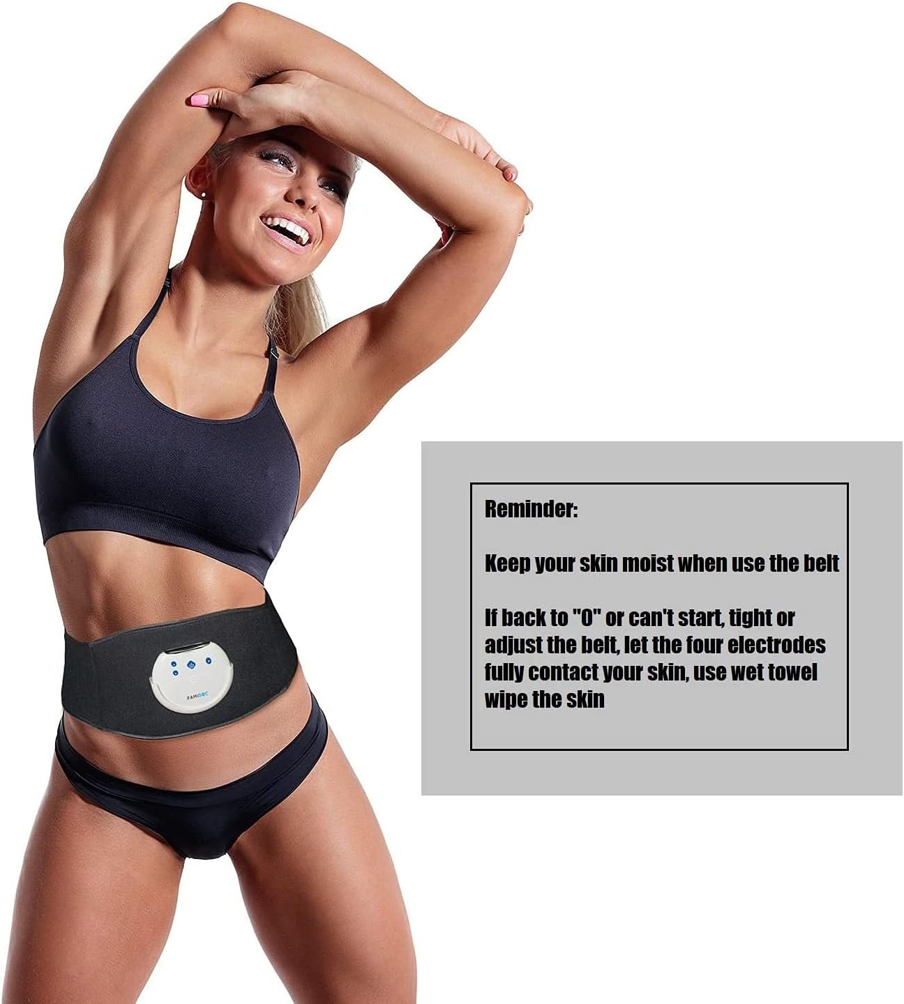 FAMIDOC EMS Fitness Waist Trimmer Home Exercise Belt Abs Stimulator Muscle Toner Electrode Trainer Abdomen Belly Workout Toning Massager Belts for Men and Women - Image 5