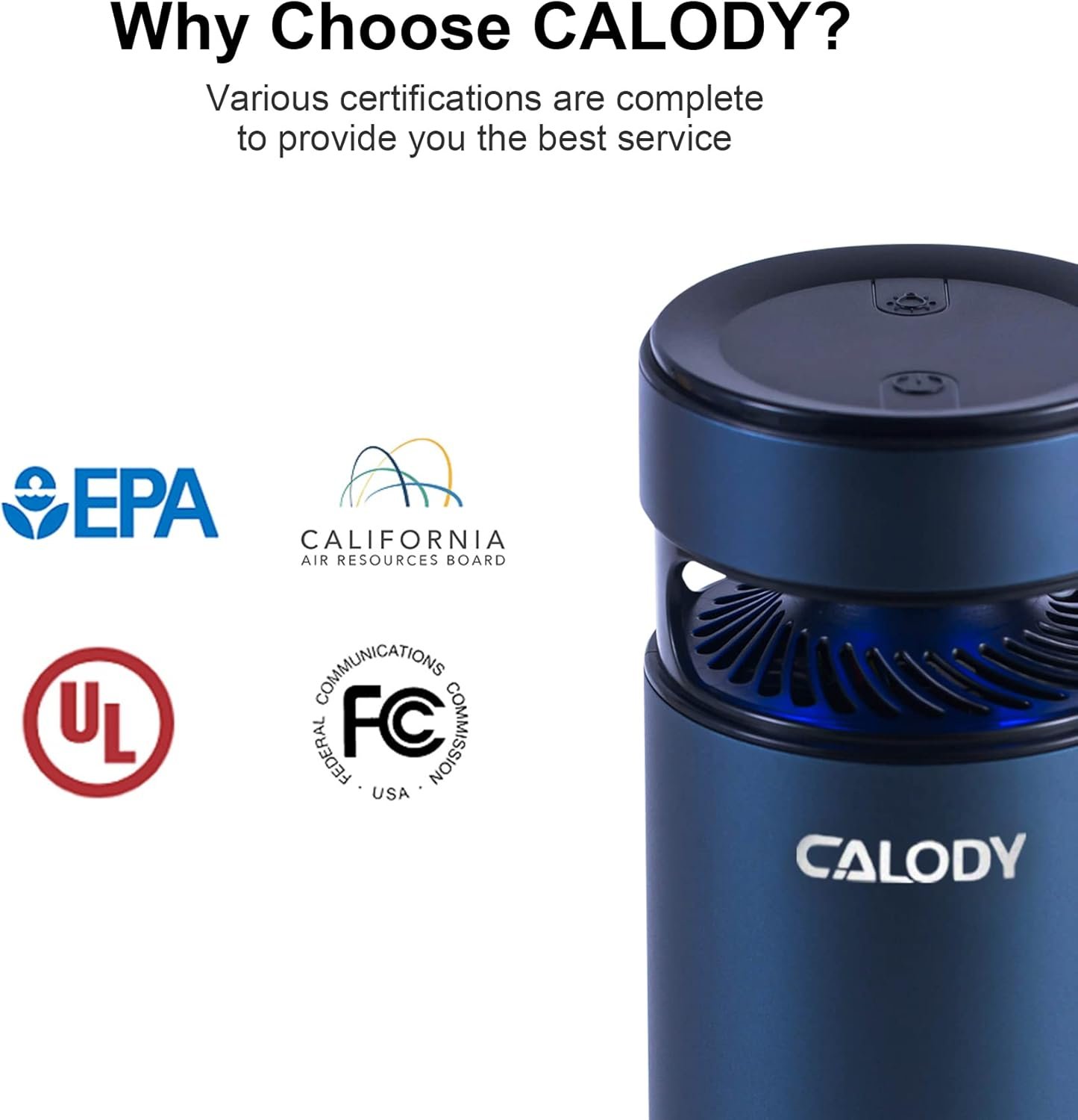 CALODY Car Air Purifier, Updated Mini Air Purifier Battery Powered, Air Purifiers for Bedroom Home with H13 True HEPA Filter for Allergies, HEPA Air Purifier for Car Traveling Bedroom Office - Image 9