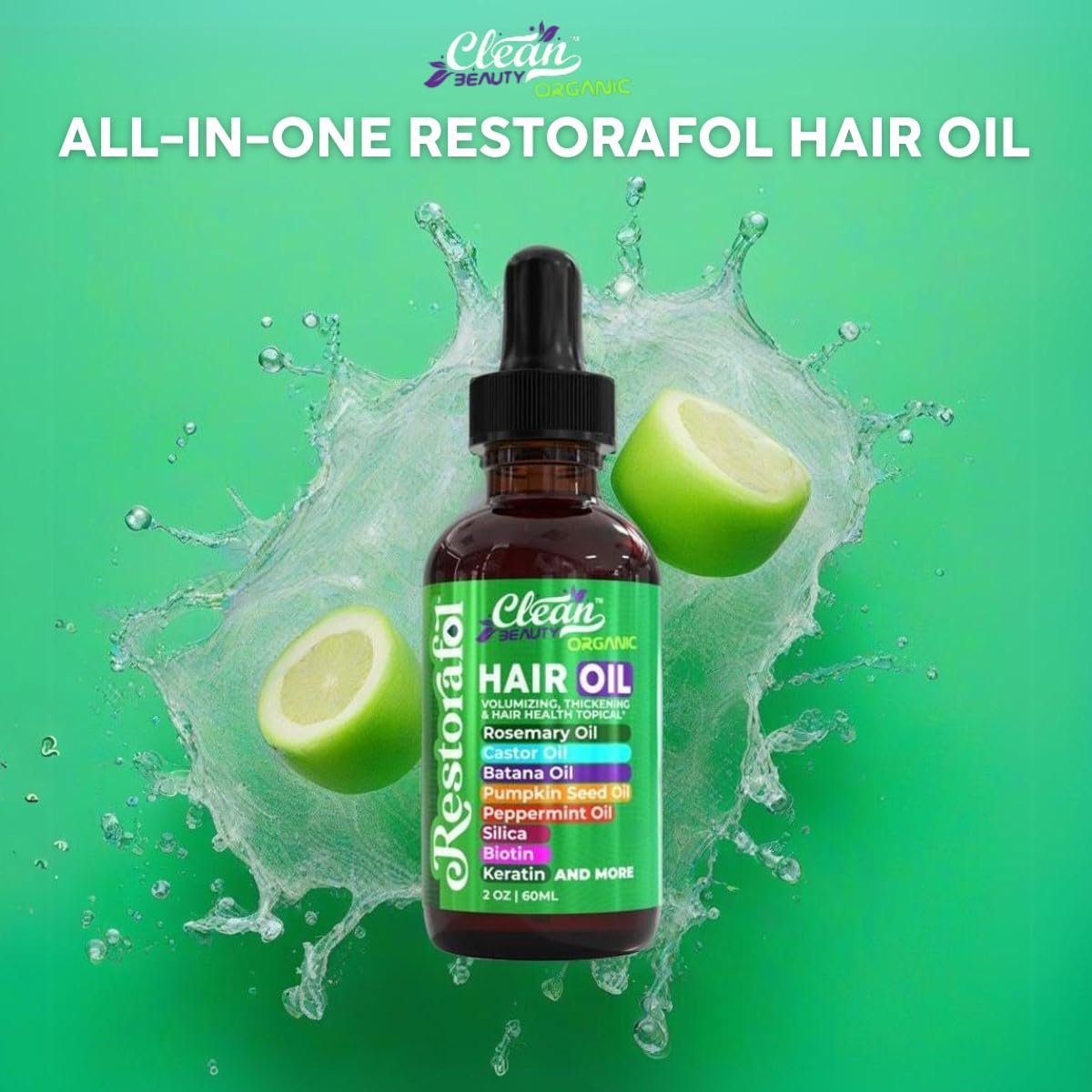 Rosemary Hair Oil For Growth with Castor Oil, Batana Oil, Pumpkin Seed Oil, Peppermint Oil, Silica, Biotin, Collagen, Keratin, Saw Palmetto, Horsetail, Tea Tree, Vit E, Aloe Vera, Jojoba - Image 10