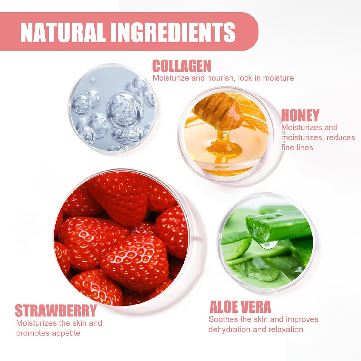 4 Pcs Honey Lip Balm, Strawberry Apple Watermelon Lip Mask, Moisturizing Lip Sleeping Mask, Hydrate Repair Prevent Dry Cracked Lip (Honey+Strawberry+Apple Lime+Watermelon) - Image 8
