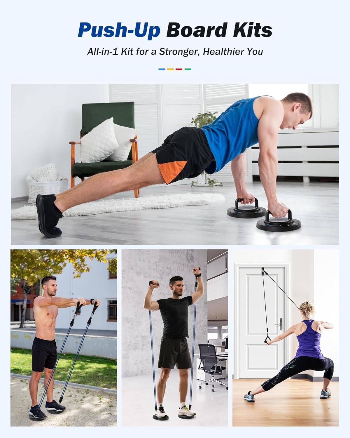 Push Up Board System, Fitness Workout Tool Workout Push Up Stand, Push Up Stand Board Multifunctional Portable Stand Board for Men Women Home Fitness Training Fitness Workout Push Up Stand - Image 8