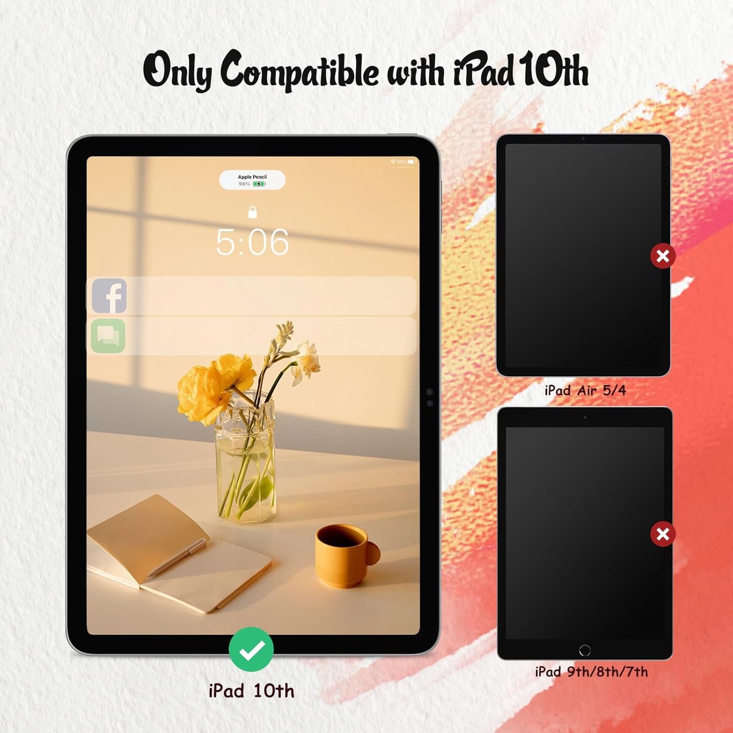 KCT 2 Pack Paperfeel Screen Protector Compatible with iPad 10th Generation (10.9 Inch, 2022), Write as Real Paper/High Sensitivity/Anti Glare/Compatible with Apple Pencil - Image 3