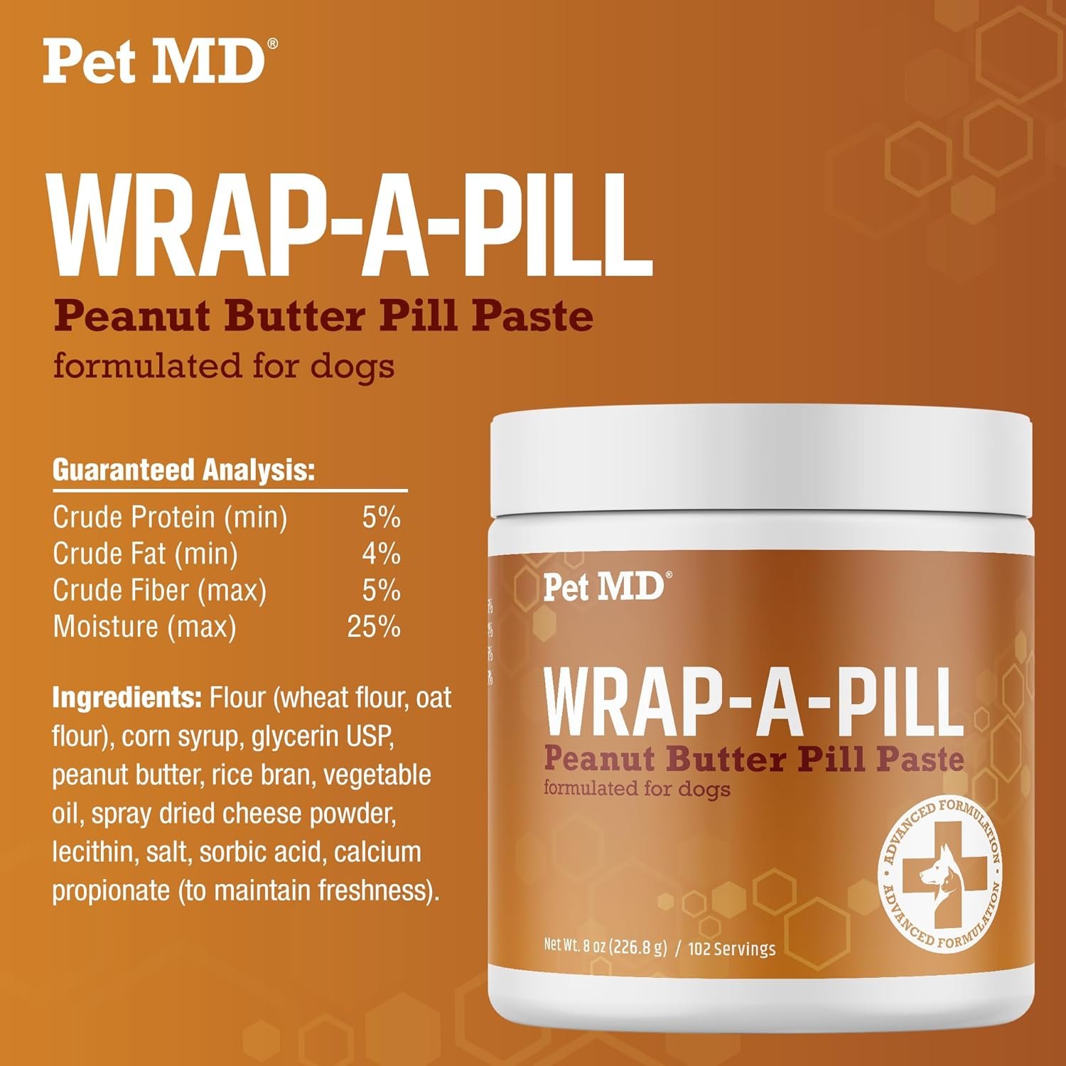 Pet MD Wrap A Pill Peanut Butter Flavor Pill Paste for Dogs - Make a Pocket or Pouch to Hide Pills & Medication - 8 oz - Image 6