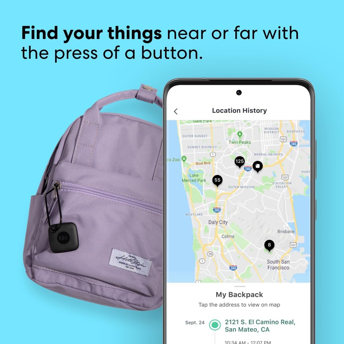 Tile Mate (2022) 1-Pack, Black. Bluetooth Tracker, Keys Finder and Item Locator; Up to 250 ft. Range. Up to 3 Year Battery. Water-Resistant. Phone Finder. iOS and Android Compatible - Image 5