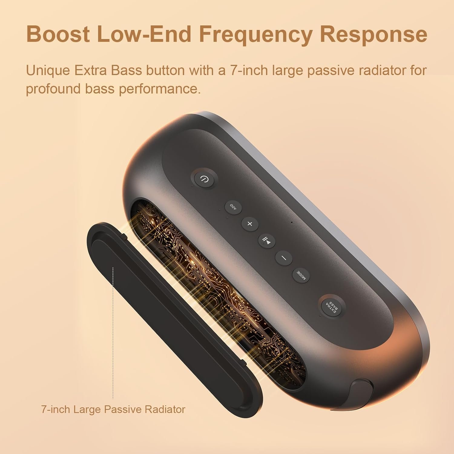 DOSS SoundBox Pro+ P400 Bluetooth Speaker, 50W Stereo Sound with Extra Bass, 26H Playtime, Cool Phantom Mirror Lights, IPX5 Waterproof Speaker for Outdoor, Home, Party, and Electronic Gadgets. - Image 5