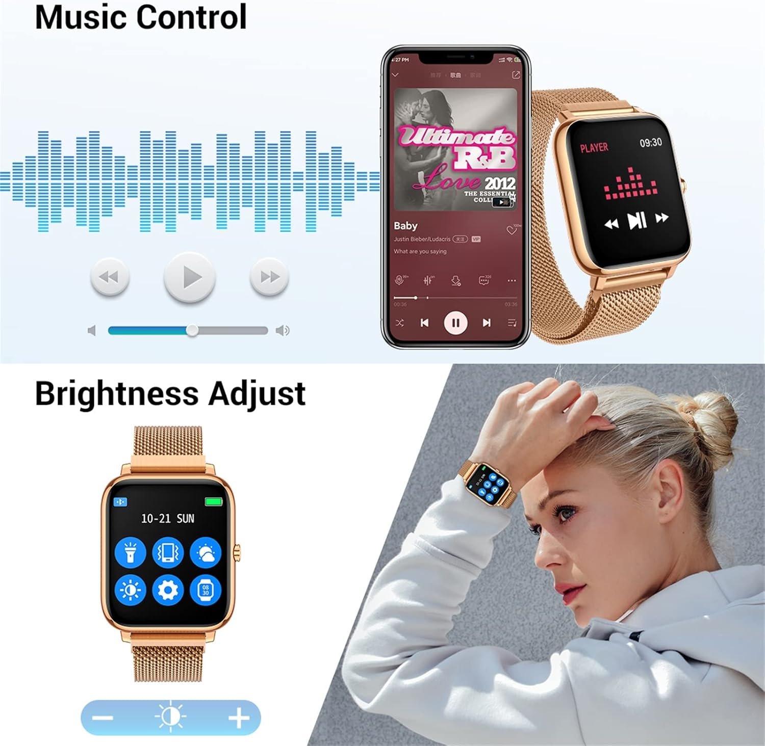 Smart Watch for Android Phones iOS Waterproof Smart Watches for Women Men Sports Digital Watch Fitness Tracker Heart Rate Blood Oxygen Sleep Monitor Touch Screen Compatible Samsung iPhone - Image 7