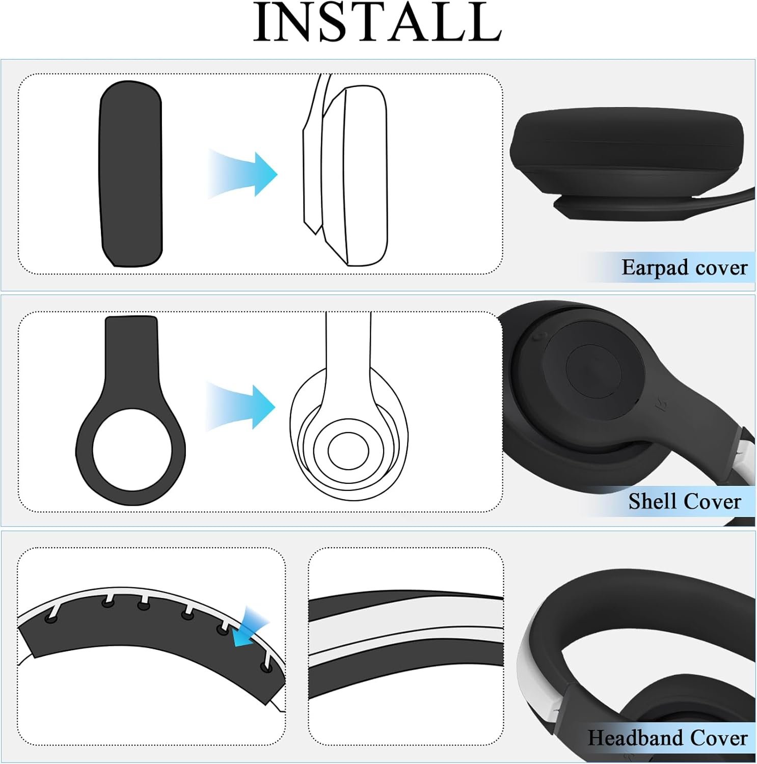 【3 in 1】 Studio Pro Silicone Case Cover Set,Anti-Scratch Ear Pad Cover/Shell Cover/Headband Cover for Beats Studio Pro Headphone,Studio Pro Soft Silicone Protector Accessories(Deep Brown) - Image 7