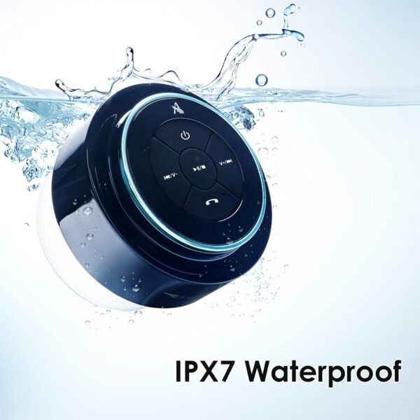 XLeader, Upgraded, Shower Speaker, Certified IPX7 Waterproof Bluetooth Wireless Speaker, Electronics Gifts for Girls Boys Men Women Kids, 5W Mini Portable Speaker with Suction Cup and Mic for Bathroom - Image 9