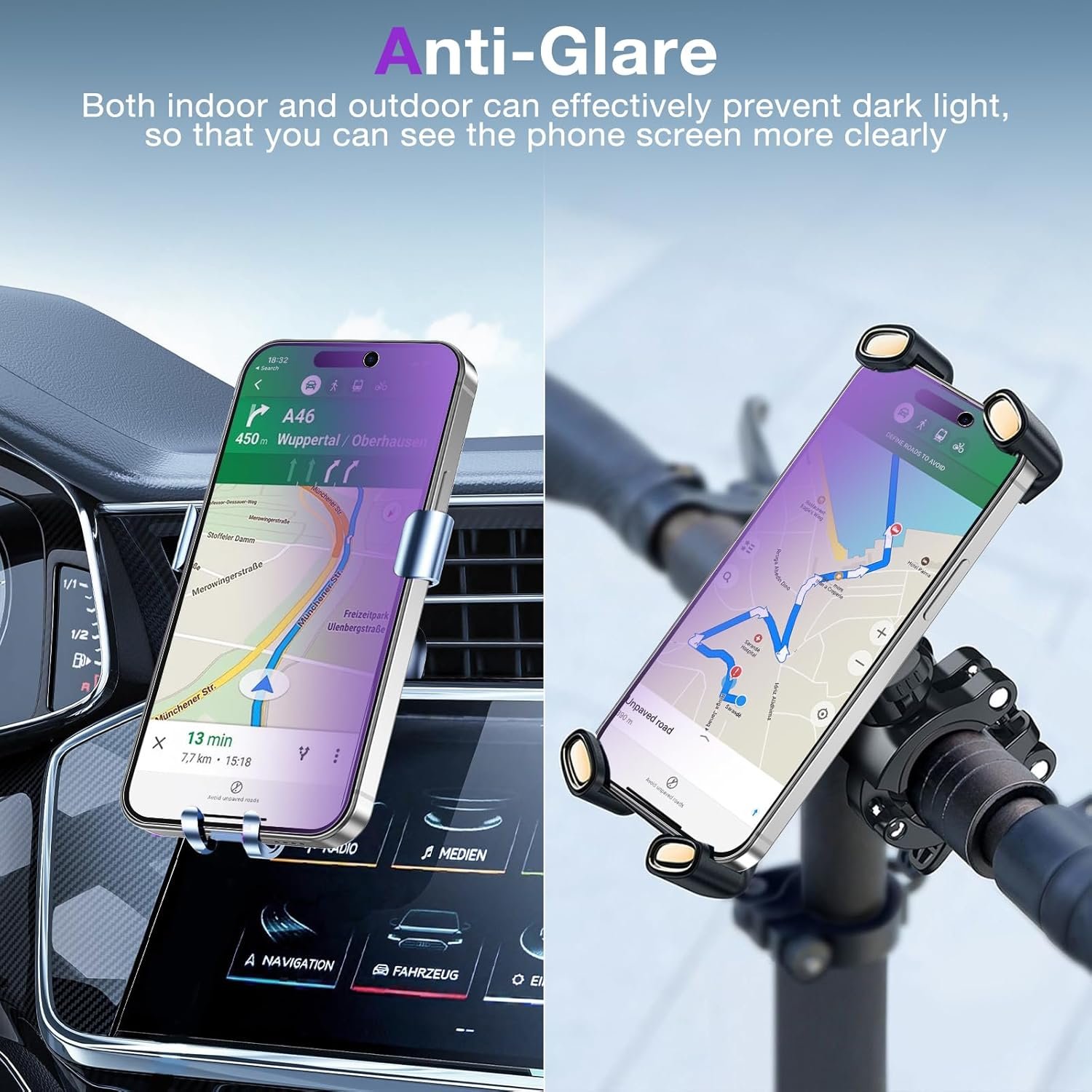 2 Pack for iPhone 15 Pro Max Privacy Screen Protector, Purple Stylish Anti Blue Light Tempered Glass Film for iPhone 15 Pro Max Screen Protector 6.7 Inch, Touch Sensitivity Bubble Free - Image 7