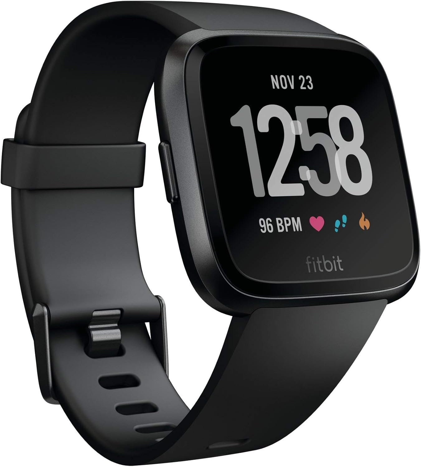 Fitbit Versa Smart Watch, Multisport Tracker, Black/Black Aluminium, One Size (S & L Bands Included) (Renewed) - Image 2