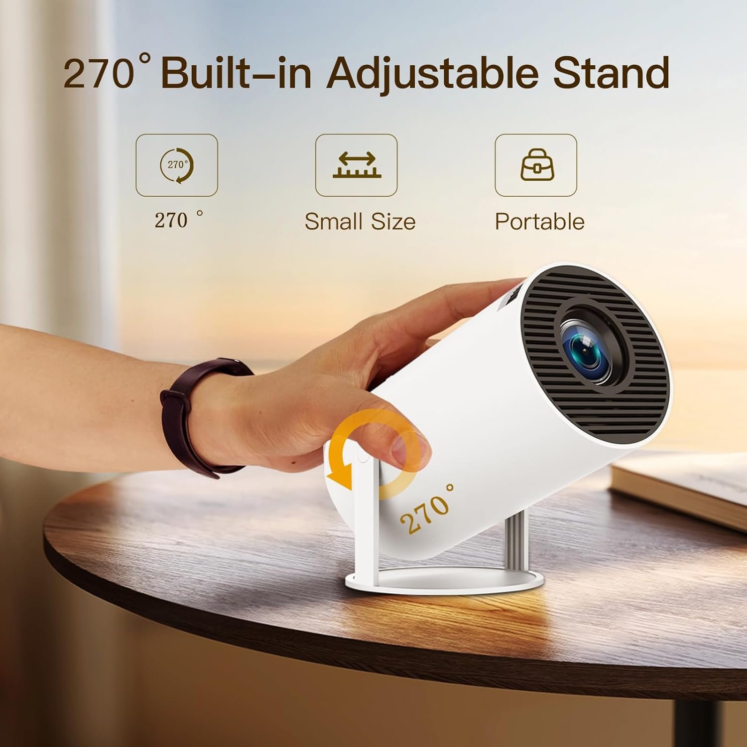 Mini Projector with Wifi and Bluetooth, New HY300 Pro Smart Vision Beam Projector with Android 11, Portable Outdoor Proyector, Support 1080P, Auto Keystone Home Movie Projector for PS4, LYNCAST - Image 5