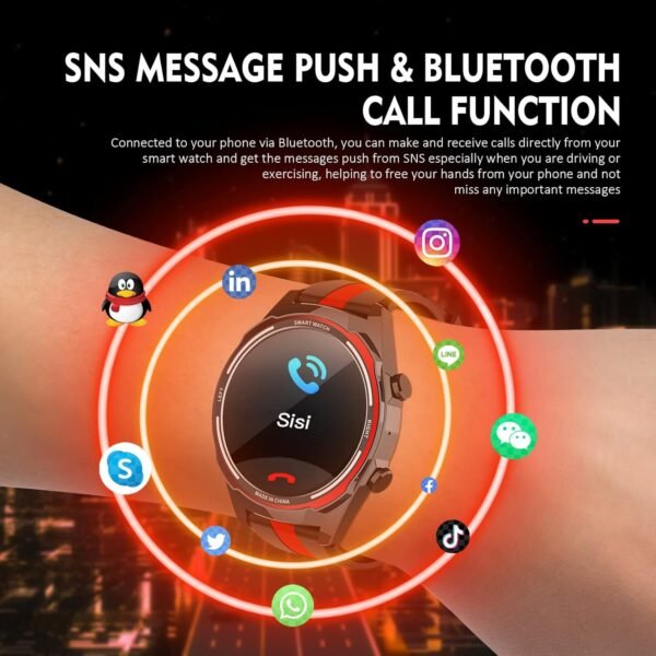 1.6 Inch Large Screen Smartwatch, 60 Days Extra Long Standby Large Men Smartwatch (Receive/Dial Calls), Android iOS Fitness Tracker with Heart Rate Sleep Monitor Sport Waterproof - Image 5