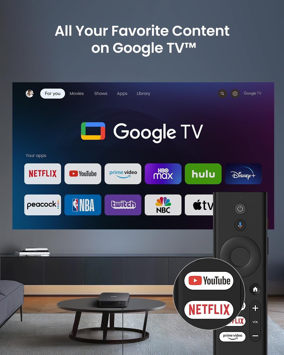 Dangbei Atom Laser Projector, 1200 ISO Lumens, 3D Ready, Official Netflix, 1080p HD with 4K HDR Input, 180" Display, HDR10, 2x5W Dolby Audio Speakers, Home Theater Projector with WiFi and Bluetooth - Image 3