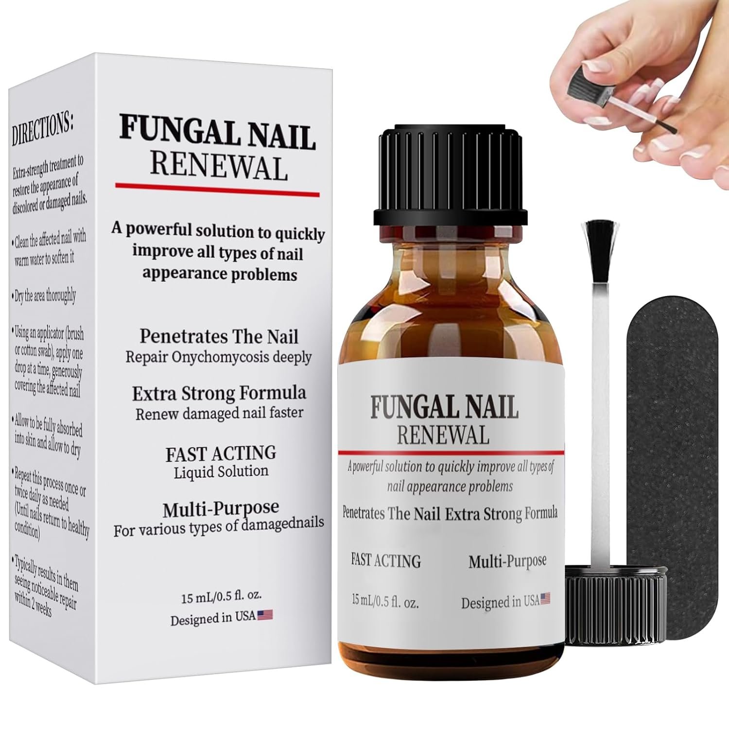 Extra Strength Toenail Fungus Treatment For Toenail Or Fingernail, Fast Acting Nail Repair Liquid for Damaged & Discoloration Nail with Nail File-d8 - Image 10