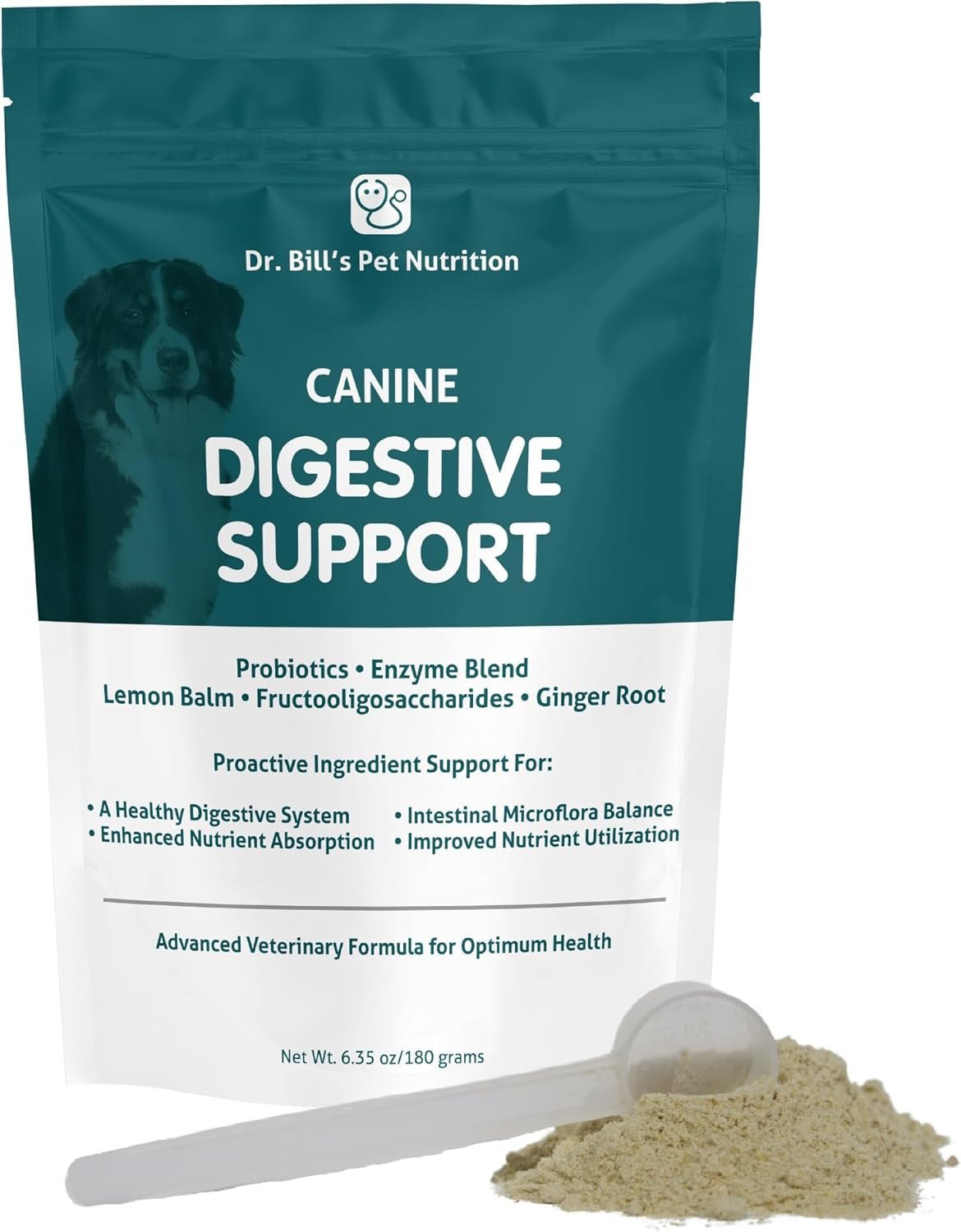 Dr. Bill’s Canine Digestive Support | Probiotics & Prebiotics for Dogs | Gut Health Pet Supplements | Contains Ginger Root, Psyllium Husk, Lemon Balm and Bifidobacterium - Image 2