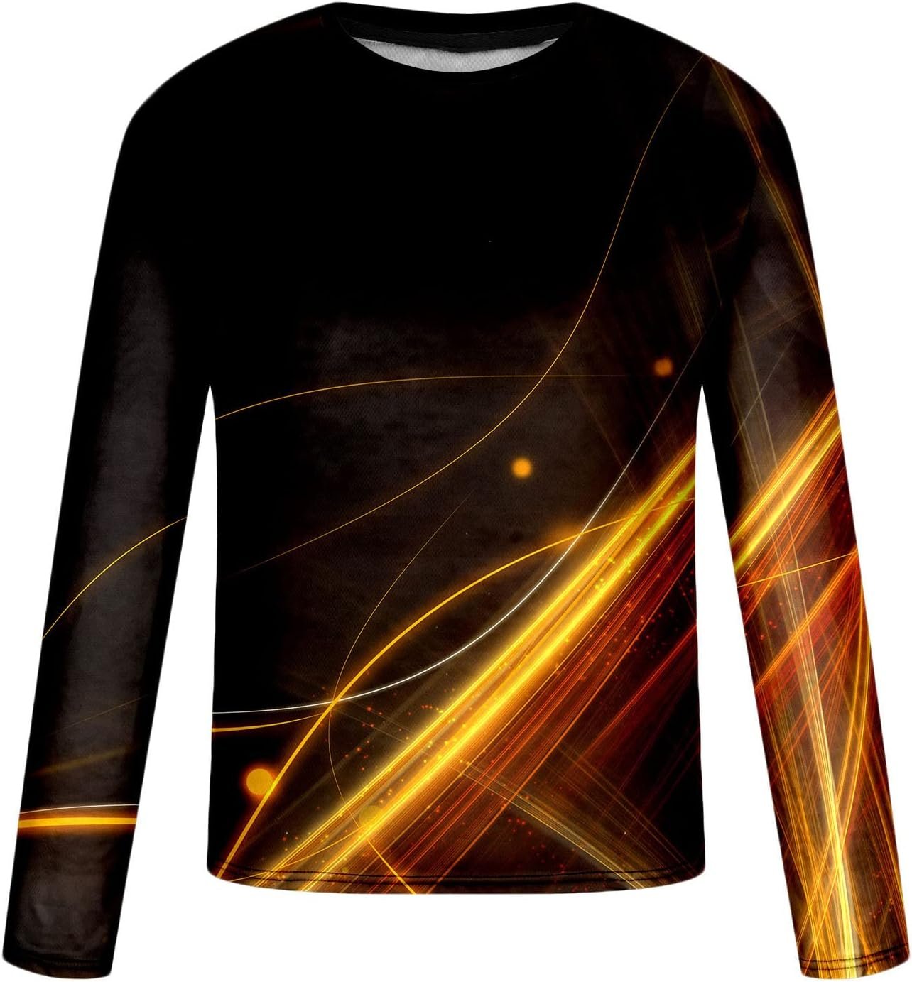 Muscularfit Mens Shirts Graphic Design Long Sleeve Crewneck Sweatshirt Fashion Flame Print Causal Loose Pullover Fall Outfits - Image 2