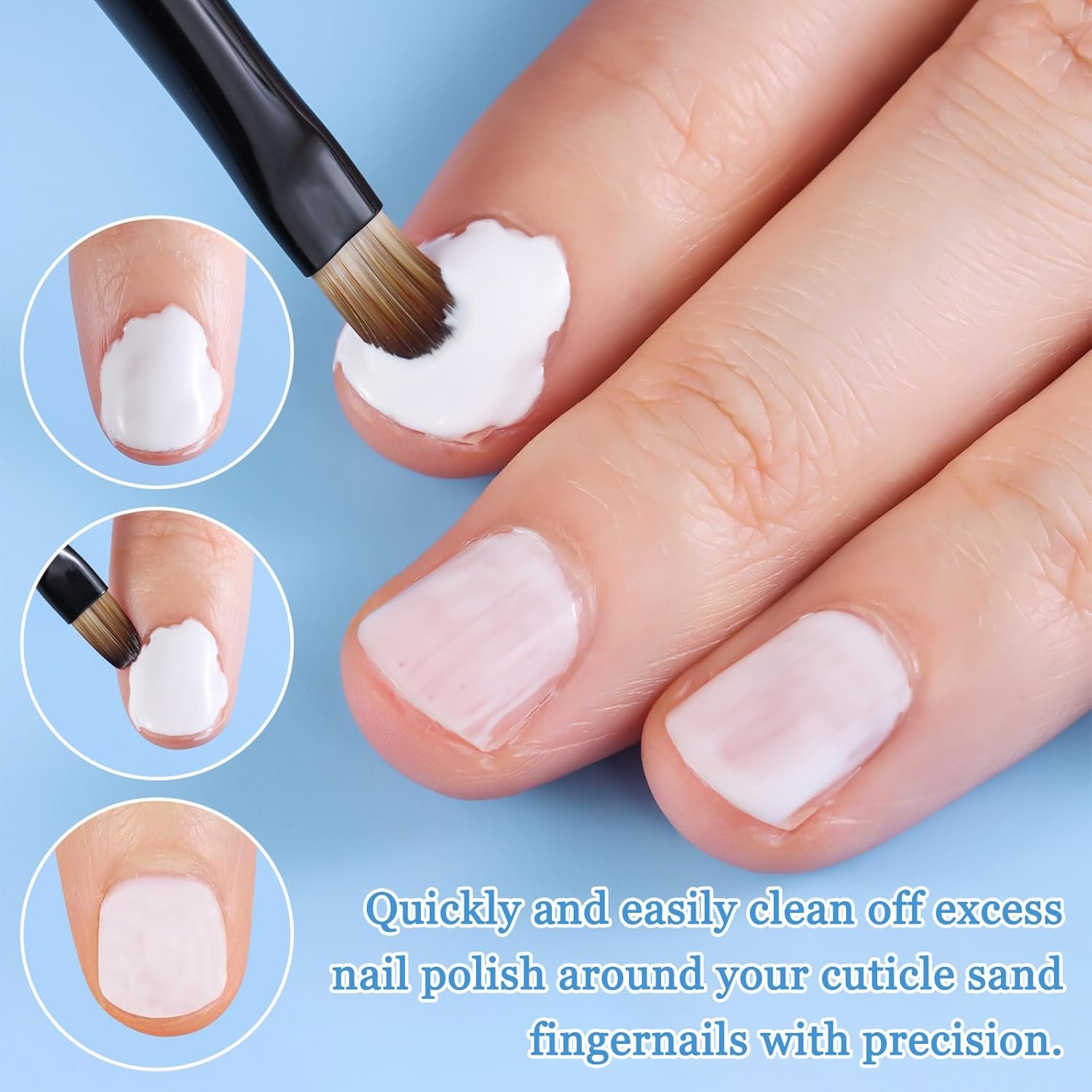 3PCS Nail Clean Up Brushes for OPI Nail Polish Remover, Brushes for Cleaning Polish Mistakes on the Cuticles, Acetone Resistant Nail Brushes for Nail Art and Designs(BB Pink ) - Image 4