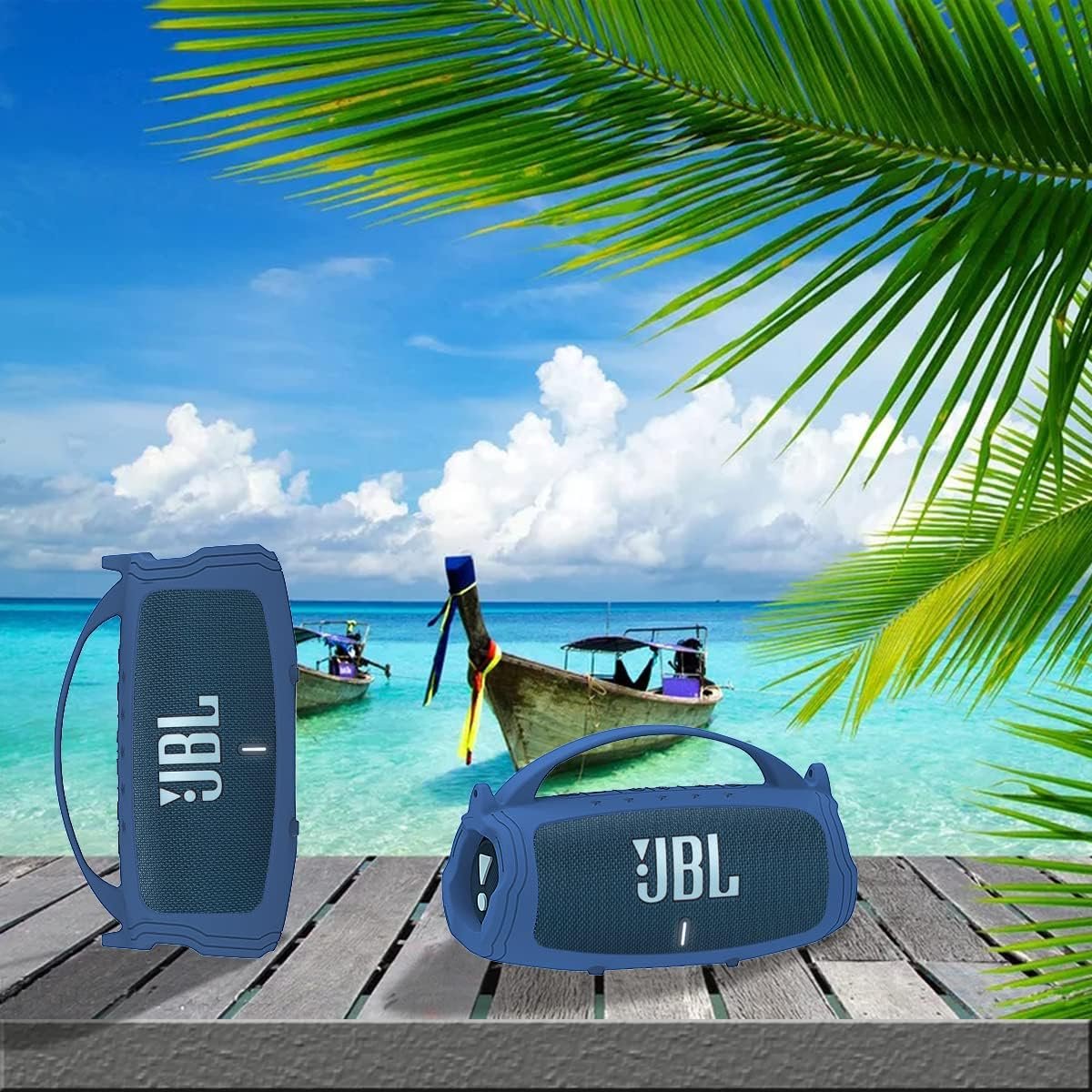 Silicone Cover Case for JBL Charge 5 Portable Bluetooth Speaker, Protective Skin Case for JBL Charge 5 Portable Bluetooth Speaker Accessories(Blue Case, NOT for Charge 5 Wi-Fi Version) - Image 7
