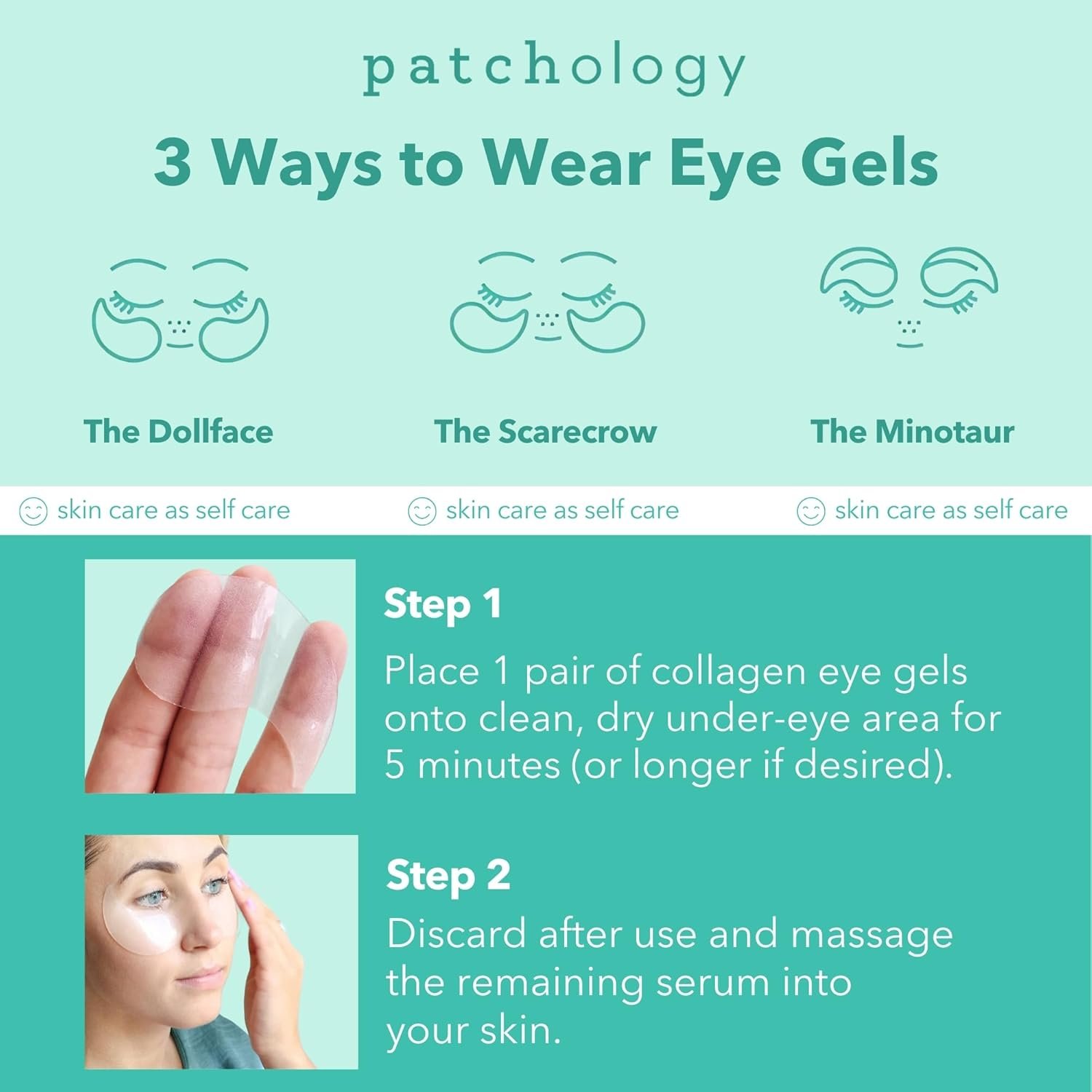 Patchology Rejuvenating Under Eye Gels - Hydrating Eye Mask w/Caffeine, Hydrolyzed Collagen & Centella Asiatica- Under Eye Patches For Dark Circles - Minimize Puffiness & Wrinkle Reducer - 30 Pairs - Image 6