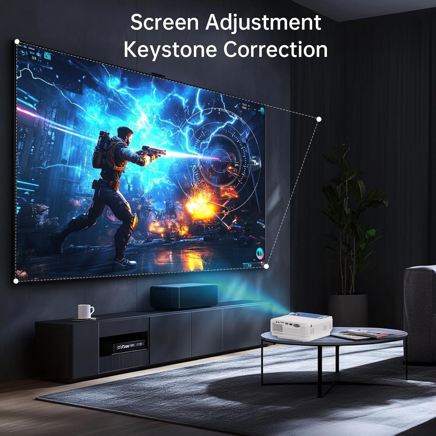 Projector with Wifi and Bluetooth,Staratlas Native Resolution 1080P,Tv Projector for Bedroom,Support Screen Mirror,Mini Portable Projector,12000L,Movie Projector Indoor (Bundle white-blue) - Image 6