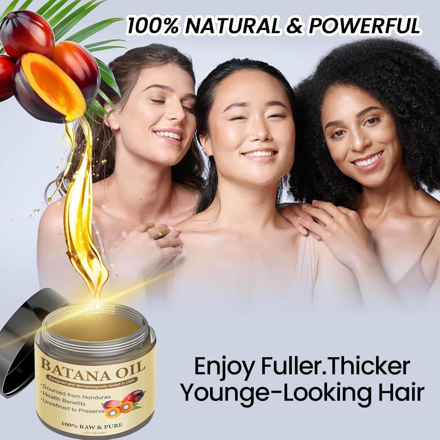 Raw Batana Oil from Honduras,Unrefined, Organic and Natural Ingredients - Promotes Hair Growth and Thickness for Men & Women, 100% Pure, 4.3 OZ - Image 8