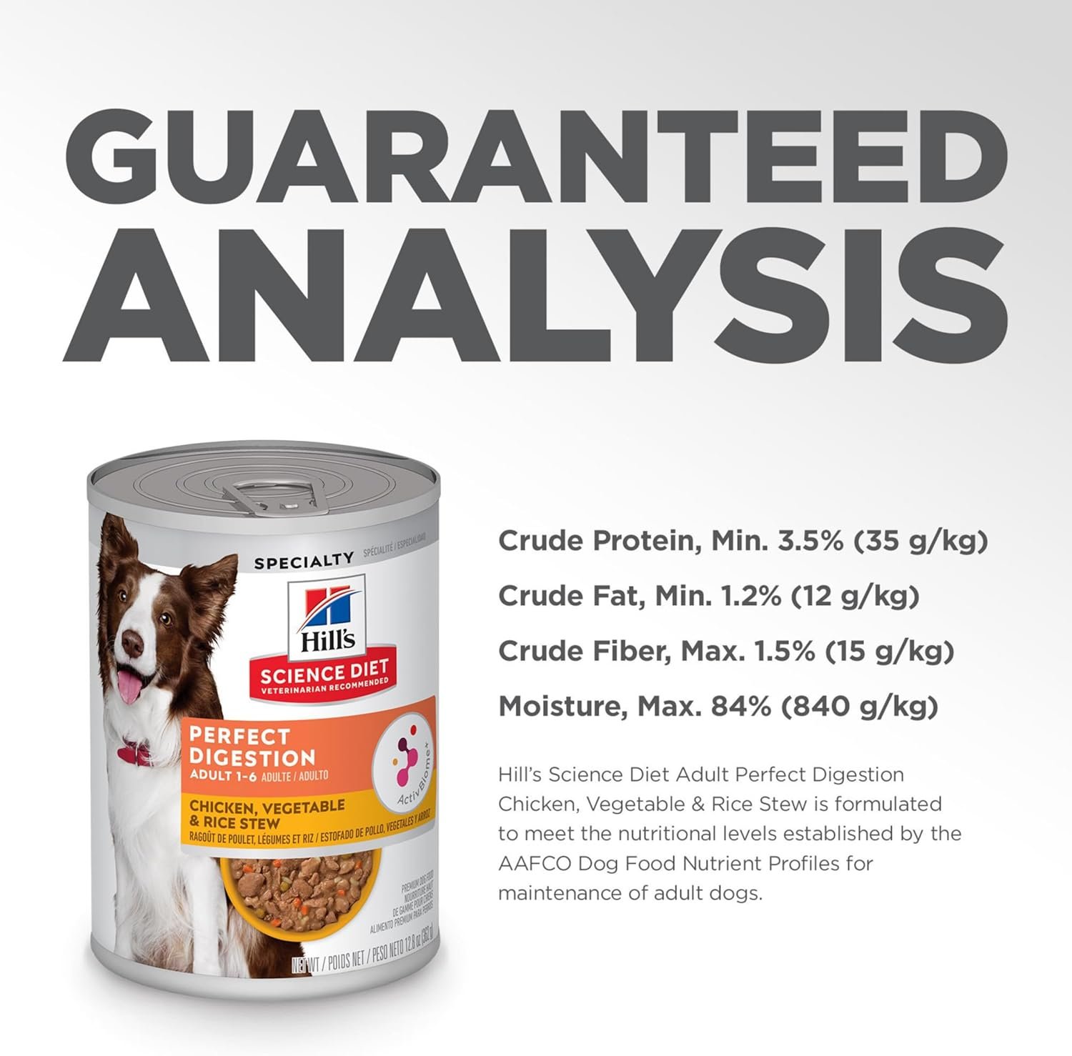 Hill's Science Diet Perfect Digestion, Adult 1-6, Digestive Support, Wet Dog Food, Chicken, Vegetable & Rice Stew, 12.5 oz Can, Case of 12 - Image 12