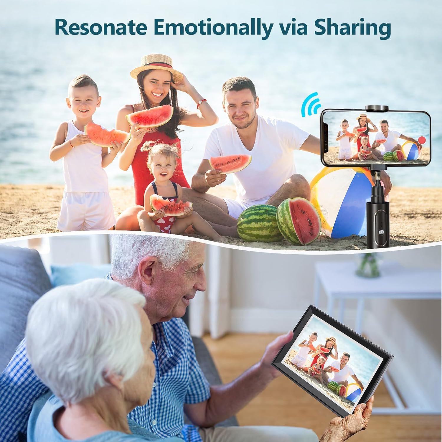 Atatat 10.1 Inch WiFi Digital Photo Frame, Electronic Smart Picture Frame with IPS Touch Screen, Internal 32GB Storage & Multi-User Binding, Easy Set Up and Instantly Photo Upload via APP or EMAIL - Image 3