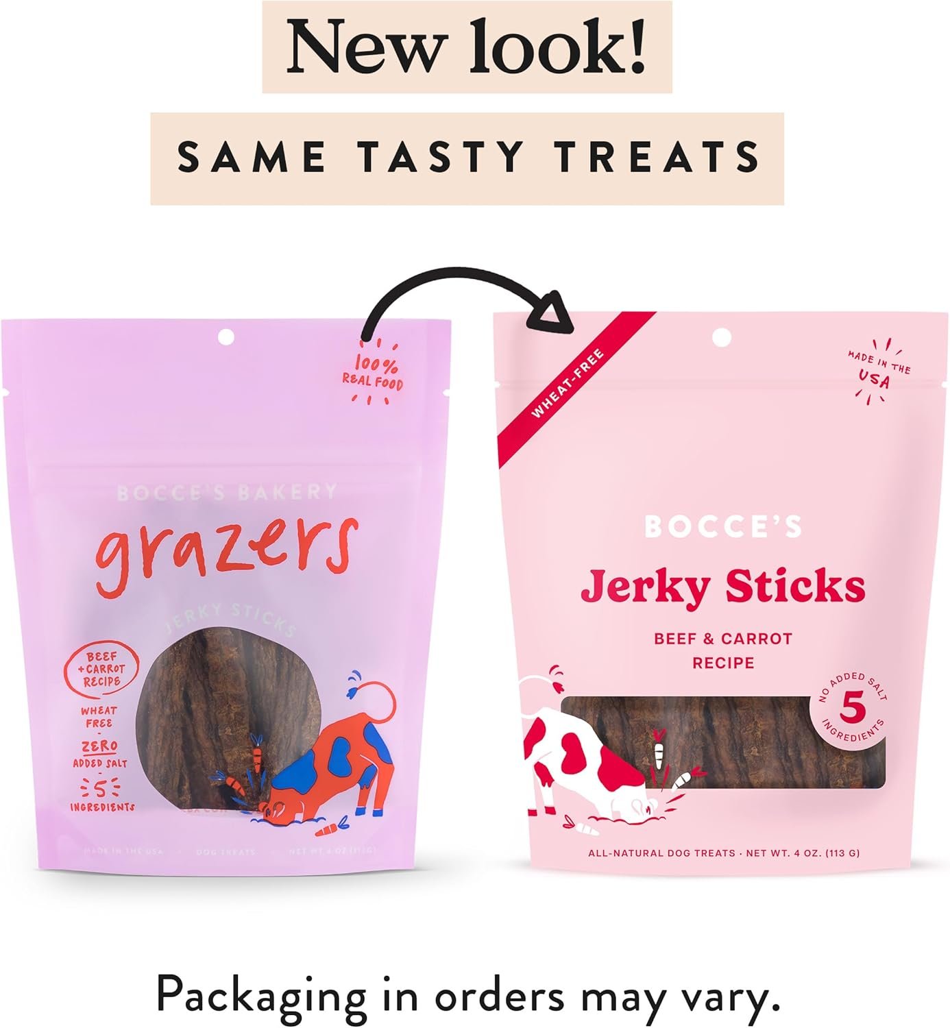 Bocce's Bakery Jerky Stick Dog Treats, Wheat-Free, Made with Limited-Ingredients, Baked in The USA with No Added Salt or Sugar, All-Naural & High-Protein, Beef & Carrot Recipe, 4 oz - Image 3