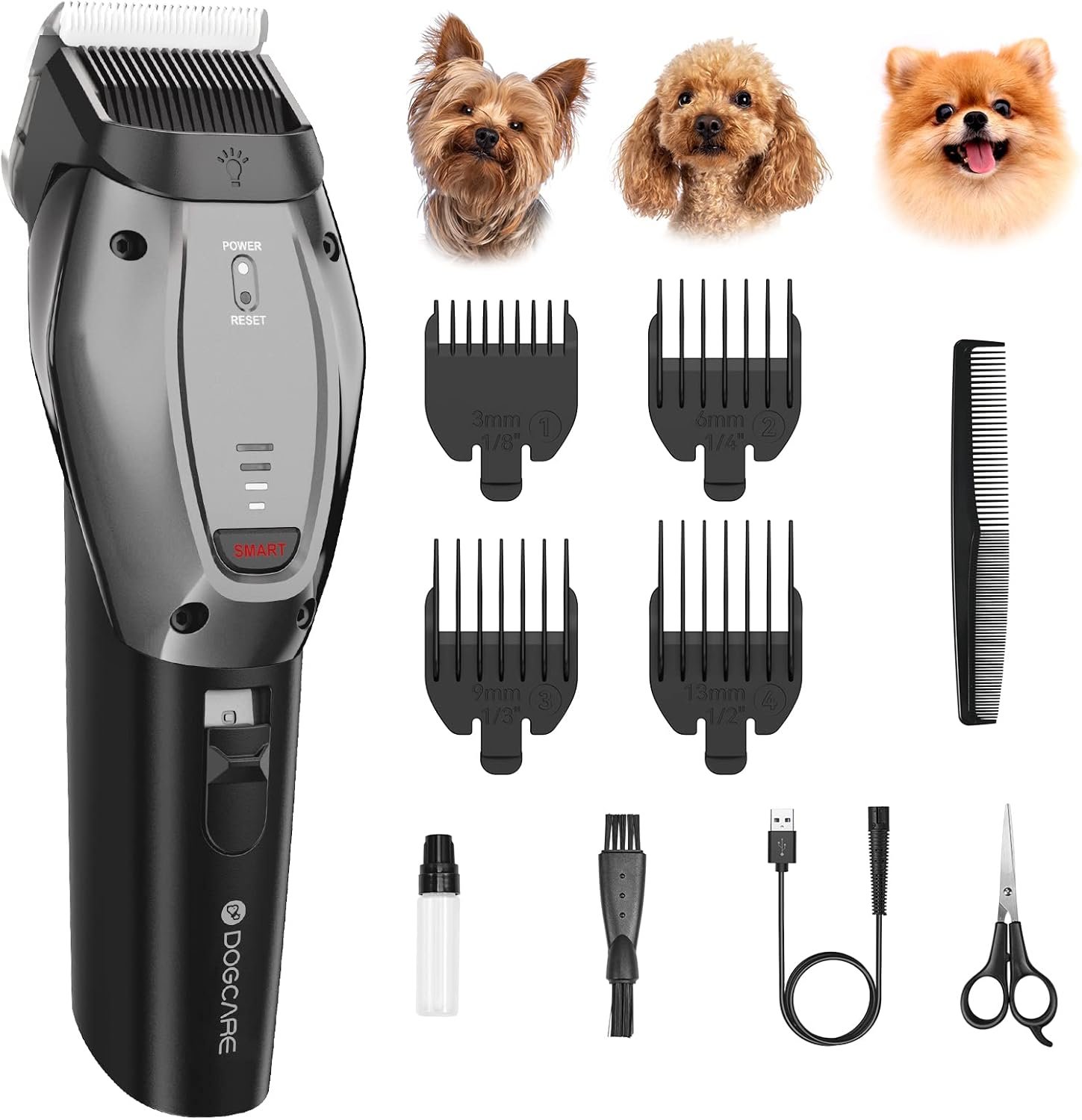 DOG CARE Dog Grooming Kit Clippers Professional Dog Shaver Clippers, Rechargeable Pet Hair Thick Coats Clippers Trimmers Set for Dog Cat with 3 Speeds | Auxiliary Light | Electric Quiet - Image 2