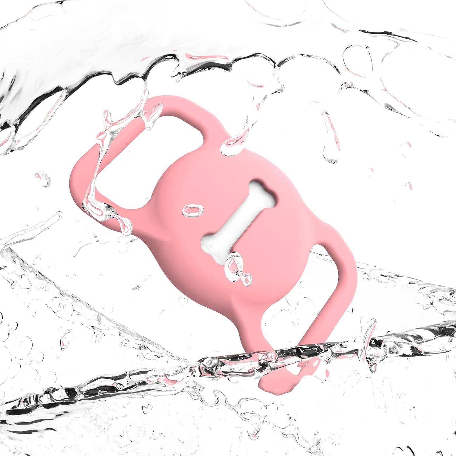 for Airtag Dog Collar Holder, DLENP Air Tag Protective Cat Airtag Dog Collar,Silicone AirTags GPS Tracking Accessories,Air Tags with Bone Pattern (1 Pack(Pink)) - Image 6