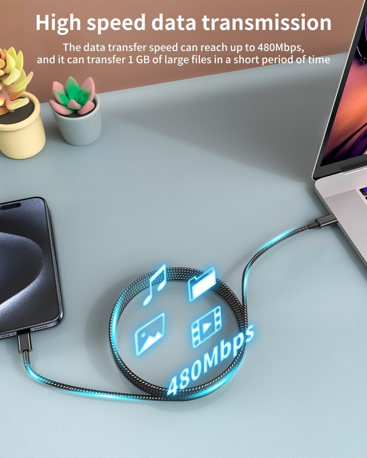 USB C to USB C Cable, 5Pack 6FT 60W(3.1A) Nylon Braided USB C Charger Cable for for iPhone 16/16 Plus/16 Pro Max/15/15 Plus/15 Pro Max, MacBook Pro, iPad Pro Air,Samsung S24/S24 Ultra/S23 USBC Charger - Image 5