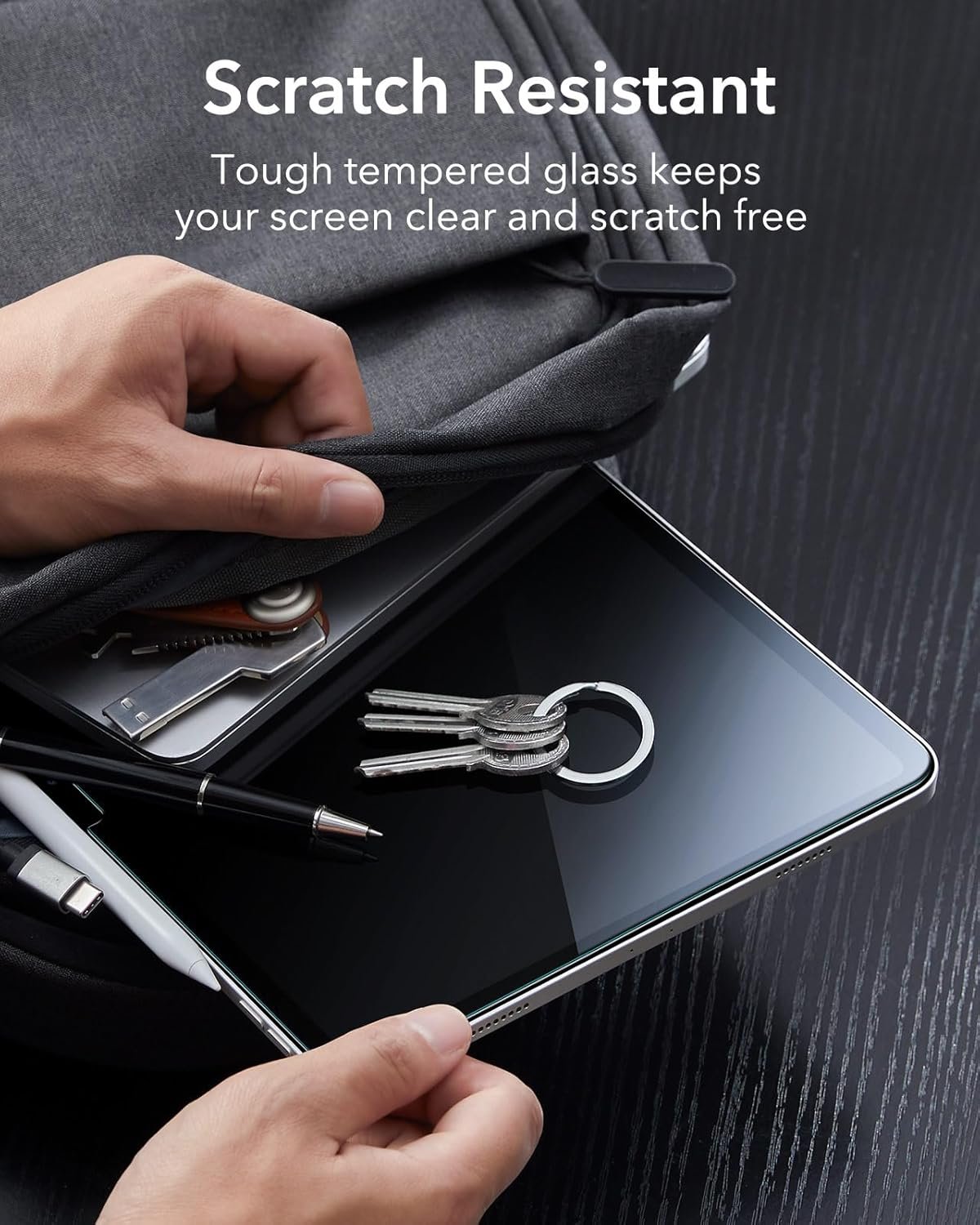 ESR 2 Pack Screen Protector for iPad Pro 13 Inch M4 2024, Tempered Glass Film with Easy Application Tray, Scratch Resistant, HD Clarity - Image 8