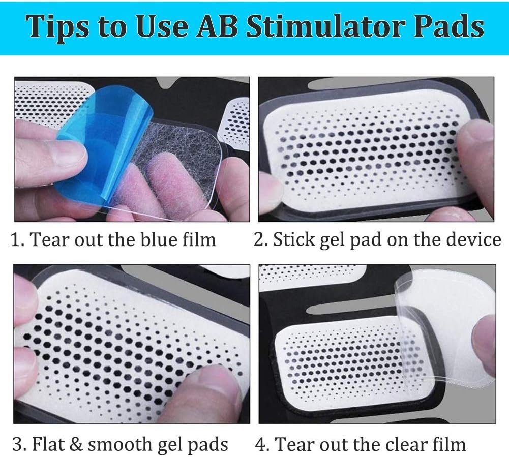 KASBEE ABS Gel Pads, 50PCS Muscle Stimulator Pads Replacement for Ultimate Muscle EMS Toner Abdominal Belt Belly Thigh Flab Arm Leg Waist Workout Trainer Machine - Image 9