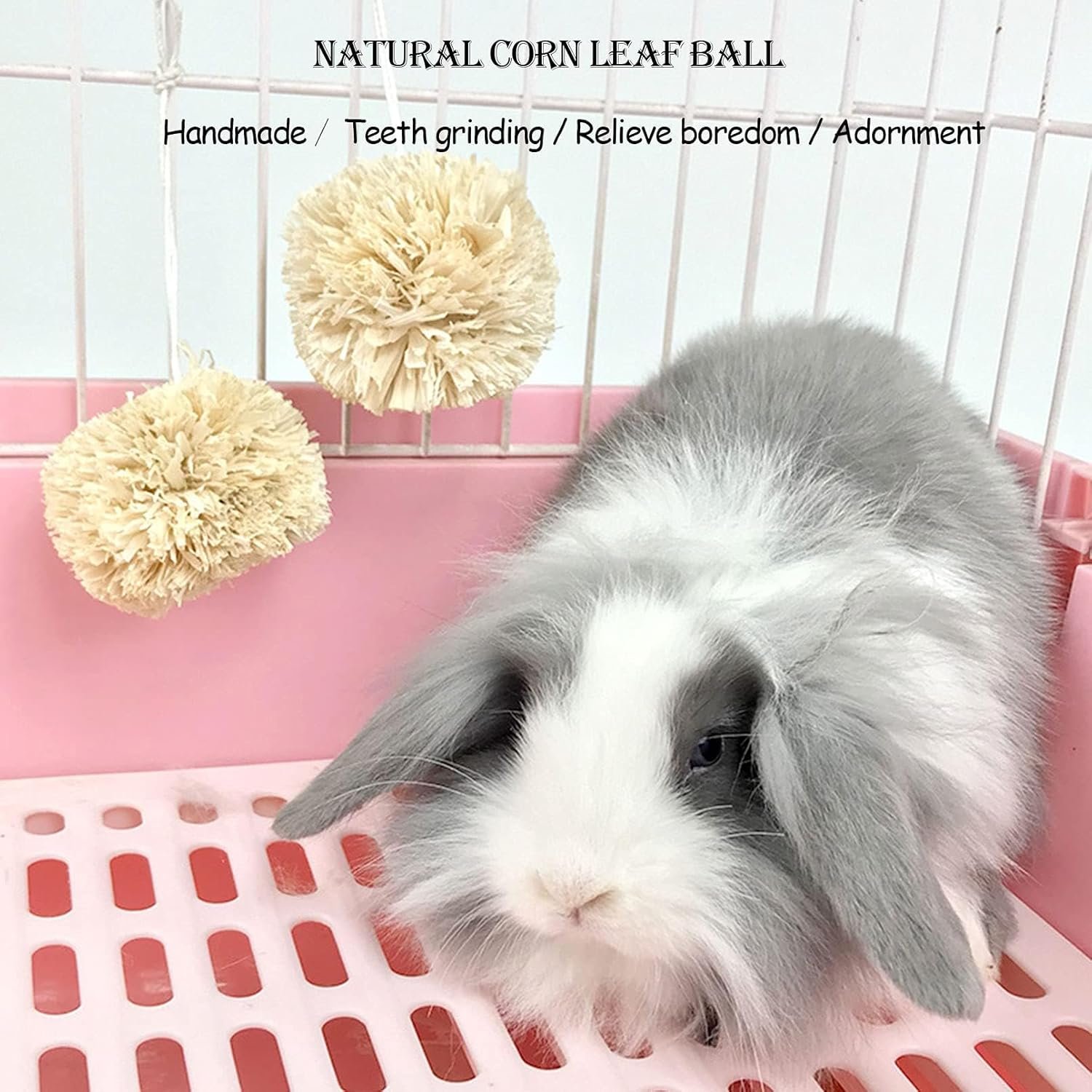 kathson Bunny Chew Toys for Teeth Grinding, Rabbit Wooden Scratch Board Feet Pad Platform Small Animals Play Toy for Guinea Pigs Chinchilla Hamsters Other Rodent Pets(E) - Image 5
