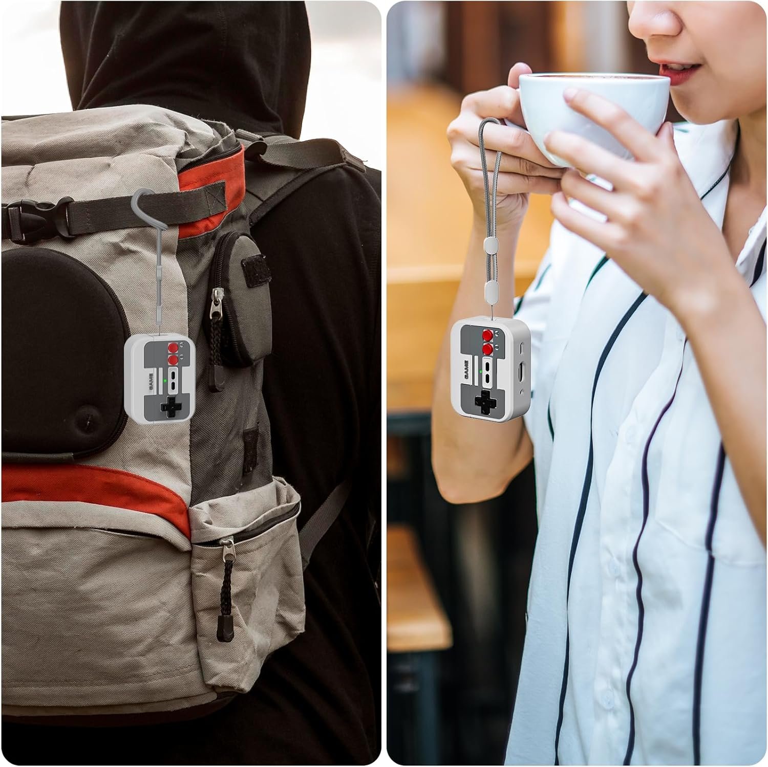 KOREDA AirPods Pro 2nd/1st Generation Case Cover, Cute Funny Cool Game Player Design Silicone Protective Case with Lanyard for Apple AirPods Pro 2nd/1st Gen Charging Case - Image 7